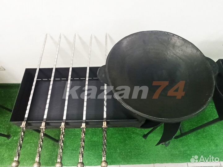 Мангал с подказанником 8-10л дверцей усиленный 3мм