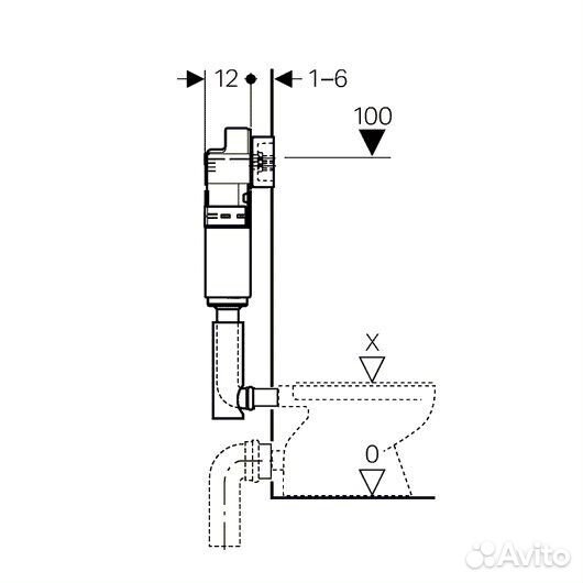 Смывной бачок скрытого монтажа Geberit up 100