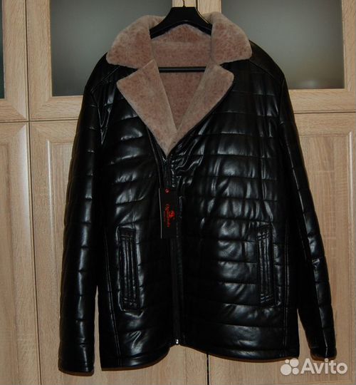 Кожаная куртка-дублёнка 