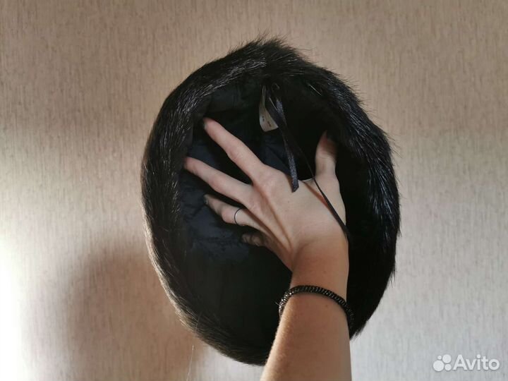 Шапка меховая нутрия чёрная Рот фронт