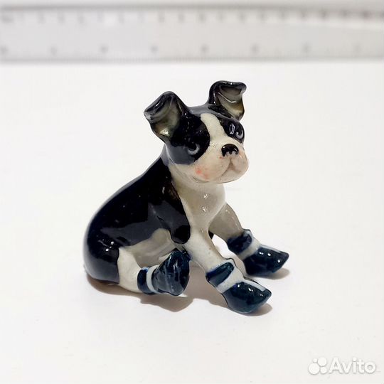 Фарфоровая статуэтка бульдог сидящий Франция