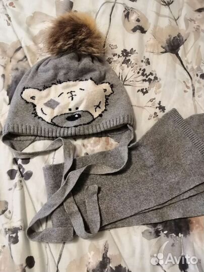 Зимняя шапка и Шарф 50-52см