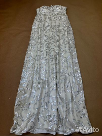 Шелковое платье макси вечернее белое 40-42 Aqua СШ