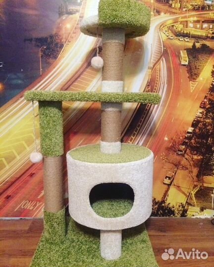 Игровые комплексы для котиков из меха и ковролина
