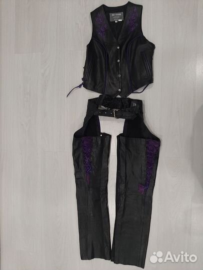 Мотокостюм женский кожаный