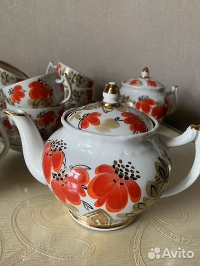Чайный сервиз вербилки СССР Алые Маки
