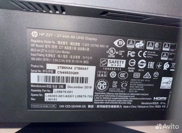 Монитор hp 4k