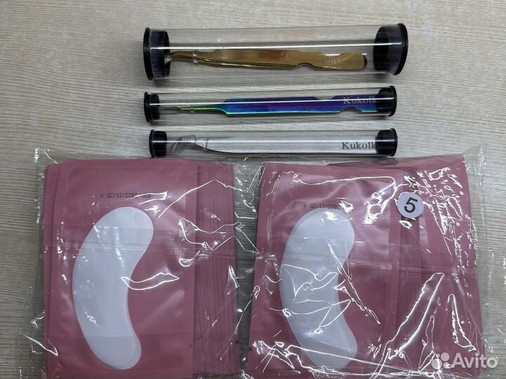 Пинцеты и патчи для наращивания ресниц