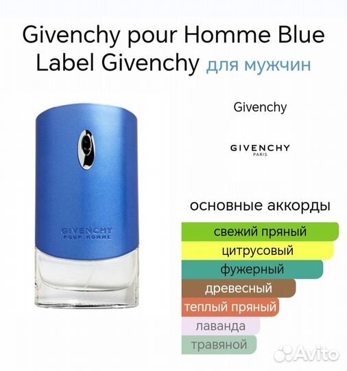 Givenchy pour homme blue label