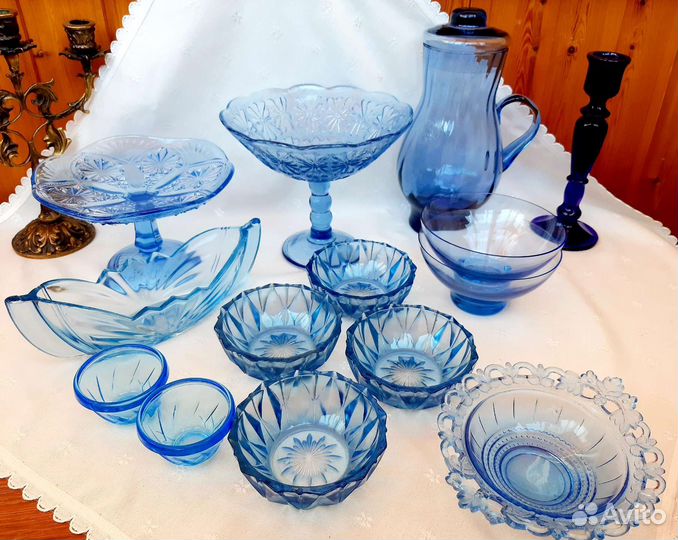 Набор посуды цветное стекло СССР