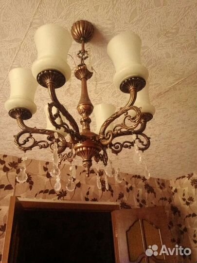 Люстра винтажная, бронза
