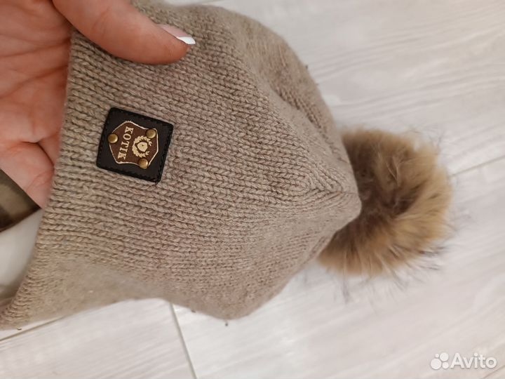 Зимняя шапка Kotik шерсть р 50-52 пакетом