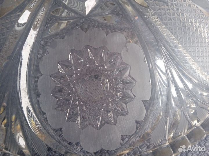 Ваза для фруктов хрустальная