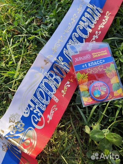 Комплект - лента и значок для первоклассника