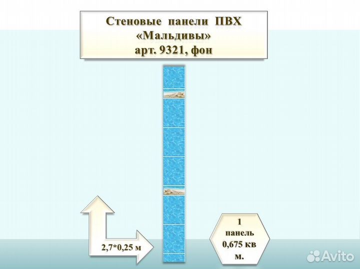 Панель пвх. Мальдивы, арт. 9321, фон