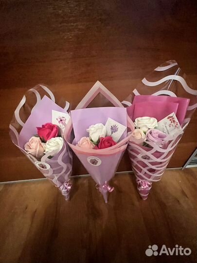 Букет из мыльных роз