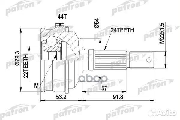 Шрус наруж.к-кт 24x54x22 daihatsu applause I 8