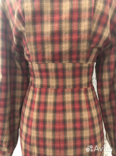 Платье женское на молнии в клетку