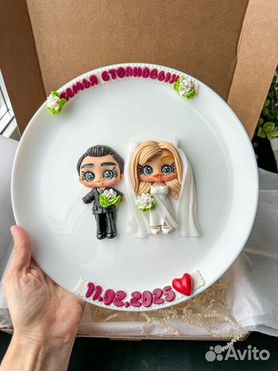 Свадебная тарелка по фото подарок на свадьбу