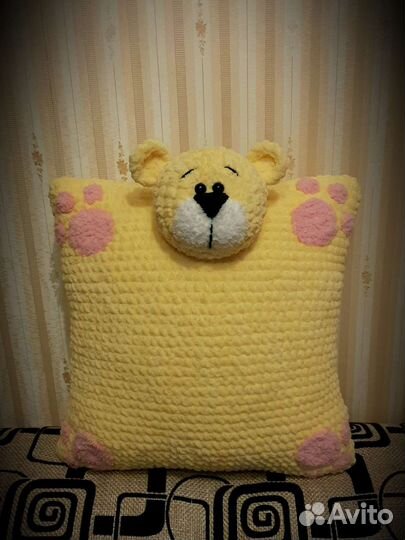 Подушка Сердце, Мишка. Ручная работа