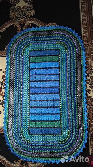 Вязанные коврики из полиэтилена и ткани