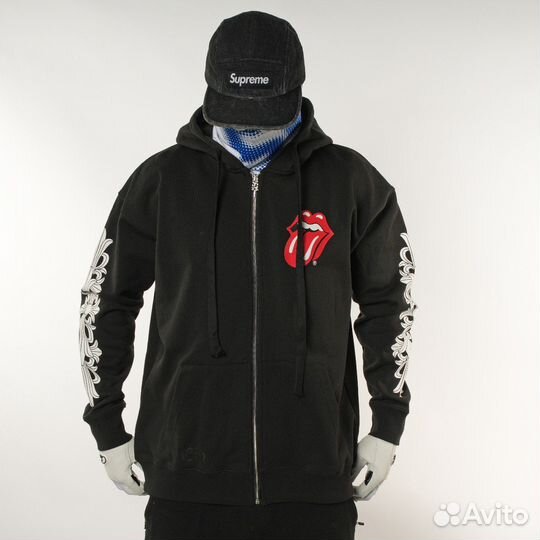 Chrome hearts зип худи черное