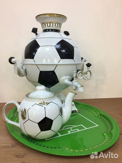 Самовар 5 л. +чайник+поднос футбол