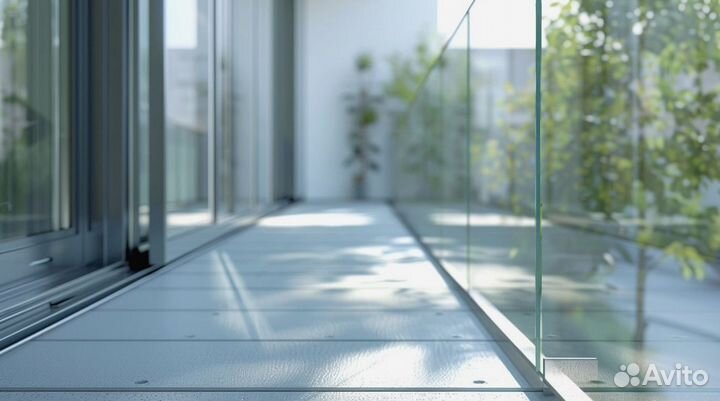 Ограждения для лестниц из стекла