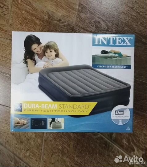 Надувной матрас кровать Intex FTS+ с насосом 220V