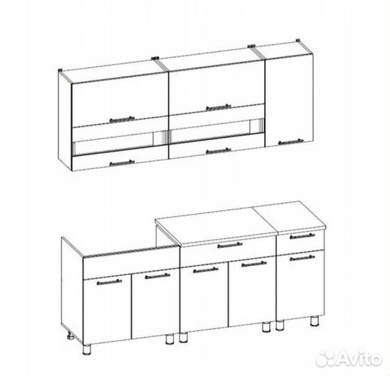 Кухонный гарнитур Монтана 2 метра