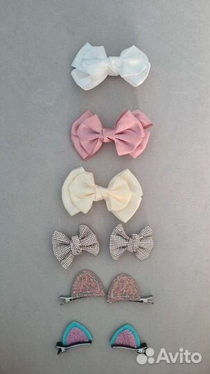 Заколки бантики и ушки