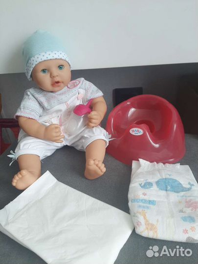 Кукла baby annabell zapf creation +качель+стульчик