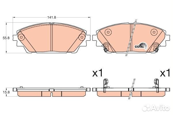 Колодки тормозные дисковые передние Mazda 3 BM