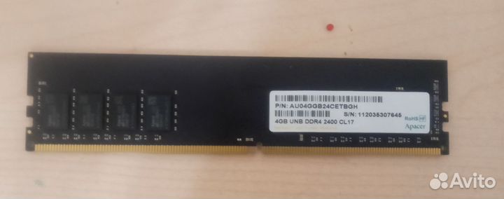 Оперативка Apacer 4gb 2400mhz