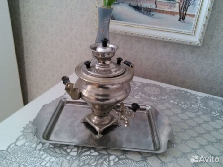 Самовар декоративный с подносом
