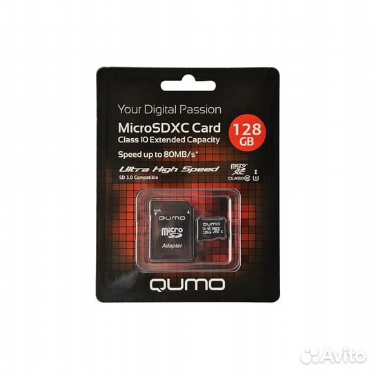 Карта памяти micro-SD - Qumo 128гб (class10)