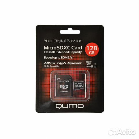 Карта памяти micro-SD - Qumo 128гб (class10)