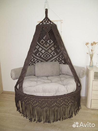 Подвесное кресло качели шатер гамак макраме