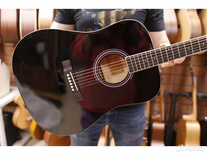 Martinez FAW - 702 / B акустическая гитара, чёрная