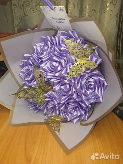 Букеты из атласных лент