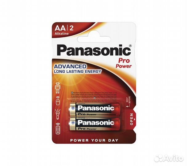 Батарейки Panasonic LR6XEG/2BP RU AA щелочные Pro