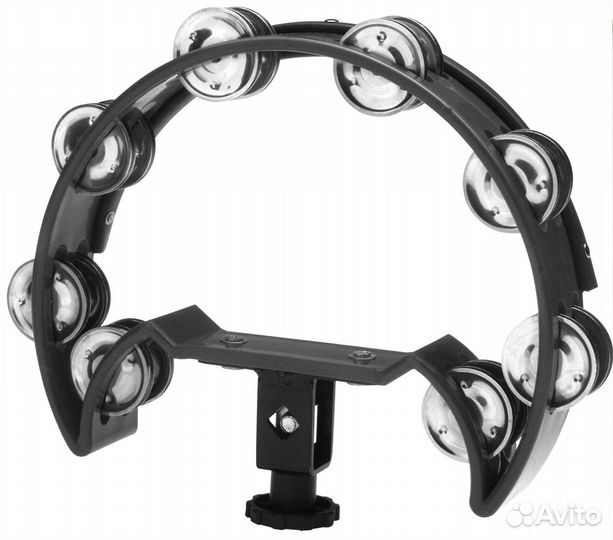 Полукруглый тамбурин с креплением Stagg TAB-D BK