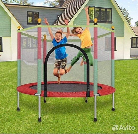 Детский батут с сеткой диаметр 140 см
