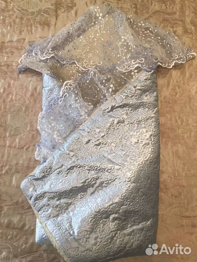 Зимний тёплый конверт для выписки-плед