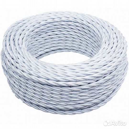 Ретро кабель витой bironi 3х2.5, 10 метров. Белый