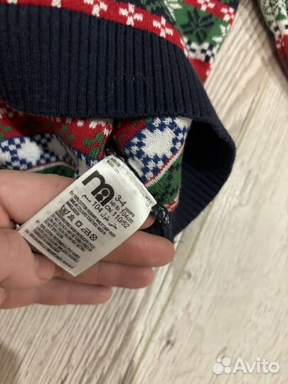 Mothercare Свитер джемпер новогодний 104 3-4 года