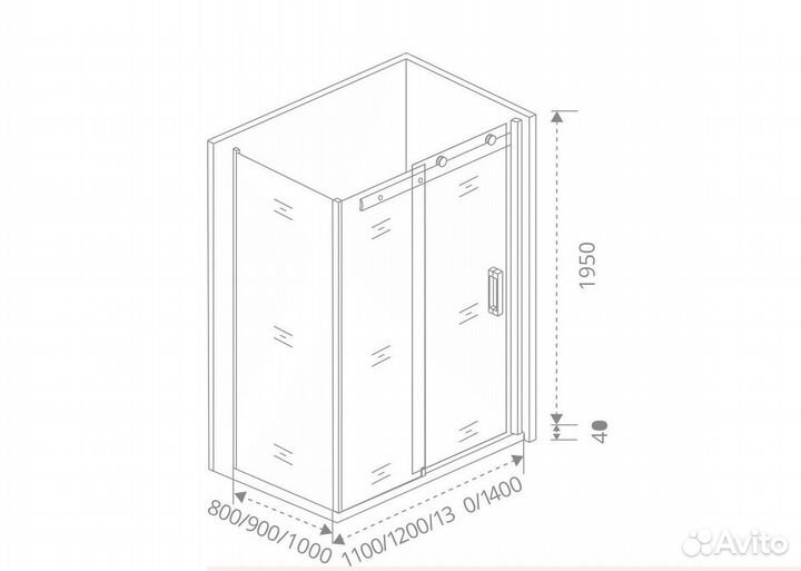 Боковая часть Good Door altair 900х1950 хром ал00010