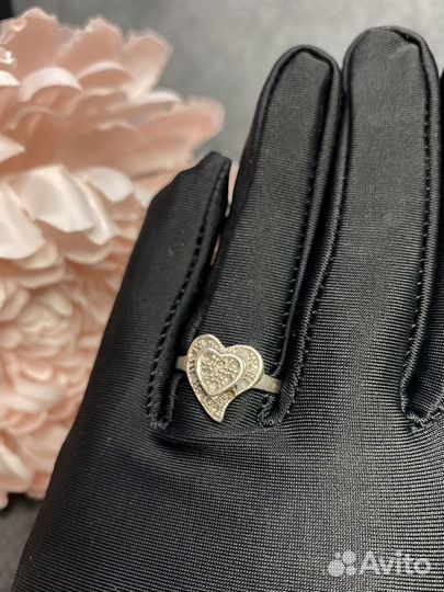 Серебряное кольцо Сердце 925 проба (нчк)