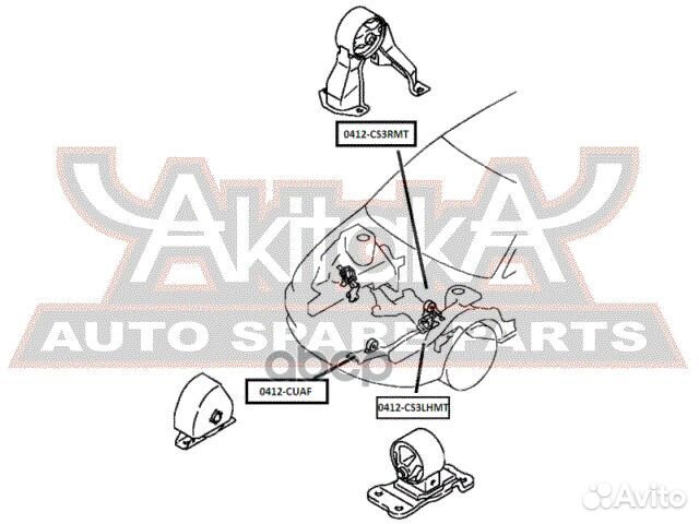 Подушка двигателя мт зад прав/лев mitsubishi