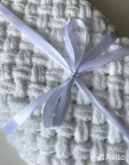 Плед детский вязаный, плюшевой плед, ручной работа